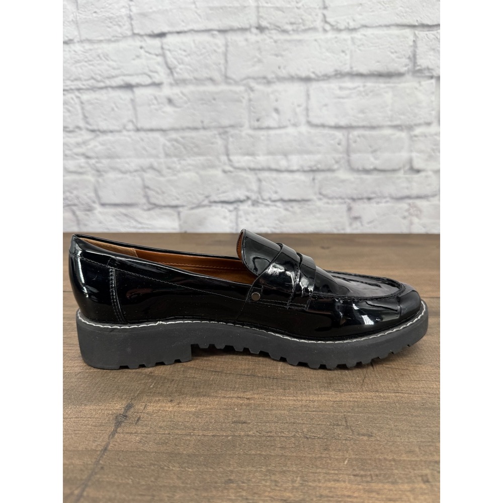 Franco Sarto Cassandra Womens Black Patent Lug Sole Penny Loafers Size 8.5 M - Picture 9 of 10